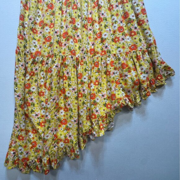 Arizona Jean Co. Womens Floral Midi Maxi Sundress XXL Yellow Asymmetrical Summer - Picture 7 of 16